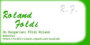 roland foldi business card