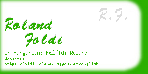 roland foldi business card